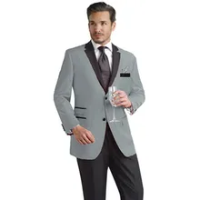 fashion suits slim fit custom made tuxedo for men suit gray wedding high quality groom wear 2017