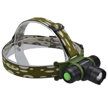 SingFire SF-812 Cree XM-L T6 800lm 5-режимный налобный фонарь с зумом-черный+ зеленый(1x18650/3 x AAA