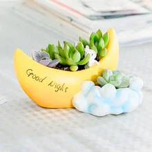 Растение суккулент Луна Смола Цветочный Горшок микро-бонсай для пейзажа с офисными зелеными растениями аксессуары для дома украшения идеи подарка