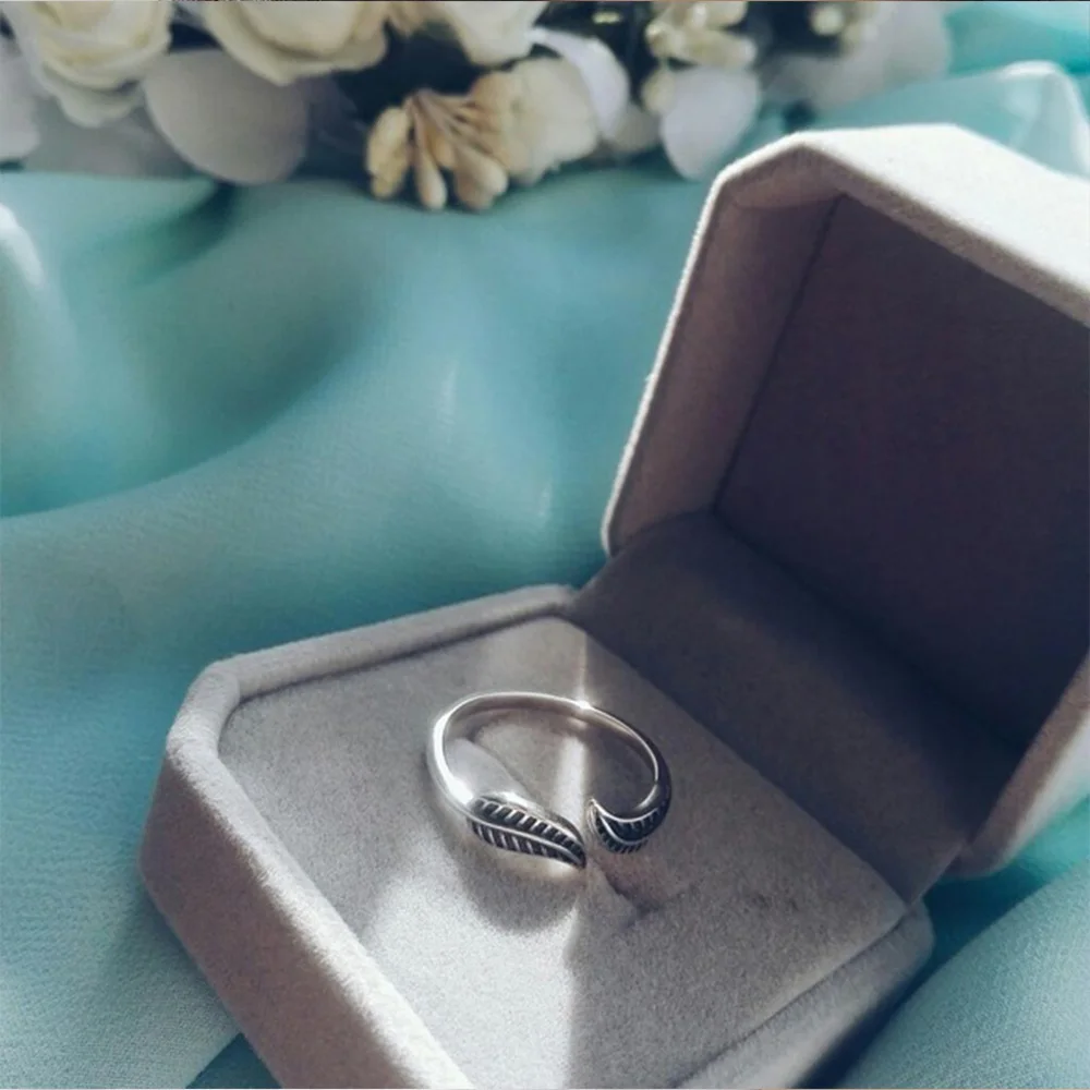 hengyi Plant Leave Resizable Ring for Women 925 Sterling Silver for Women Trendy Classic Style Party Brand Fashion Jewelry Fine Jewelry