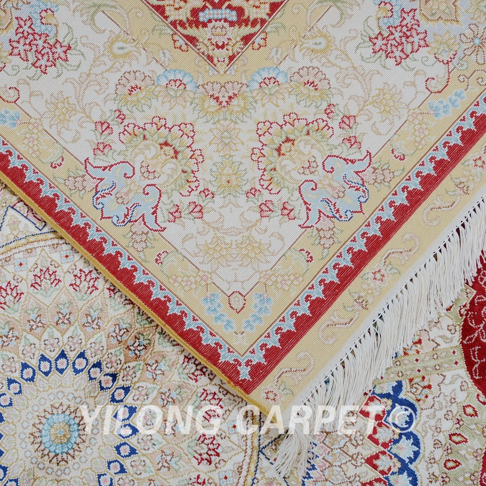 Yilong 4'x6' турецкий ковер шелк vantage красный медальон персидские ковры(0104