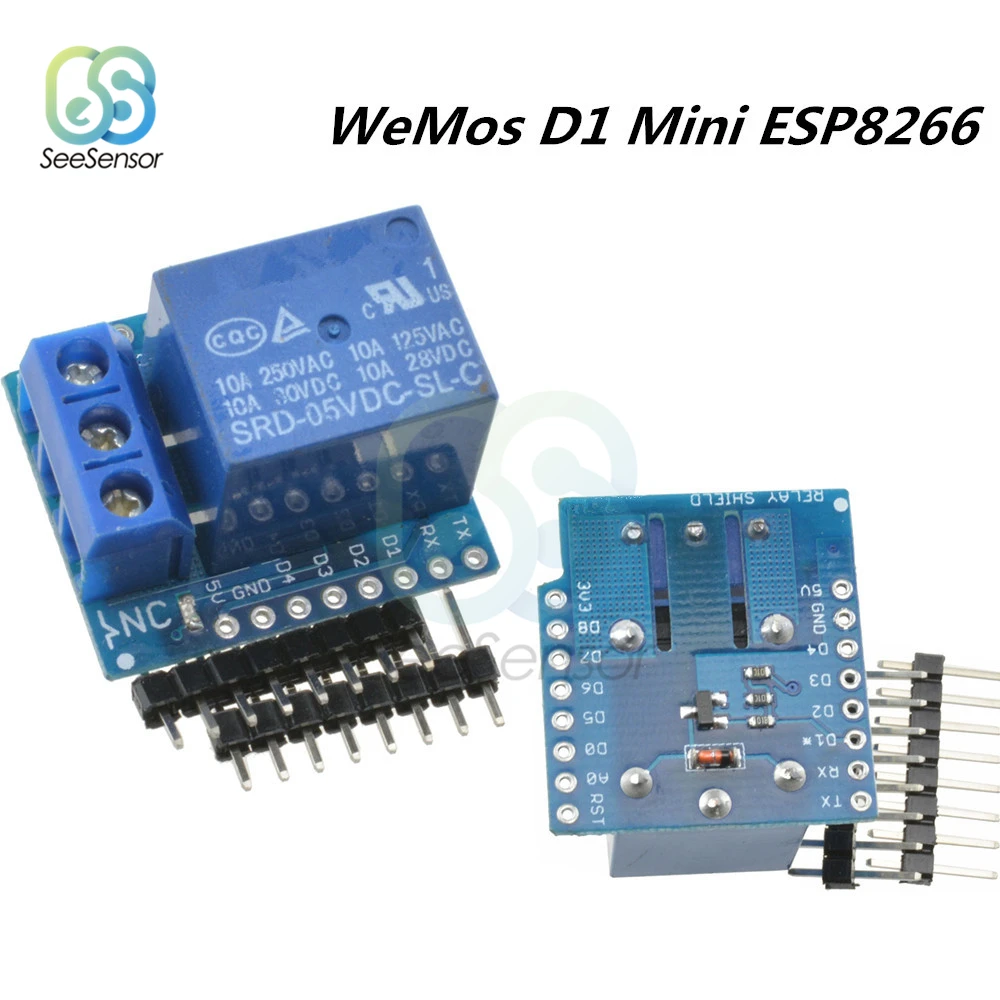

One Channel Wemos D1 Mini Relay Shield 5V 1 Channel Wemos D1 Mini Relay Module for ESP8266 Development Board