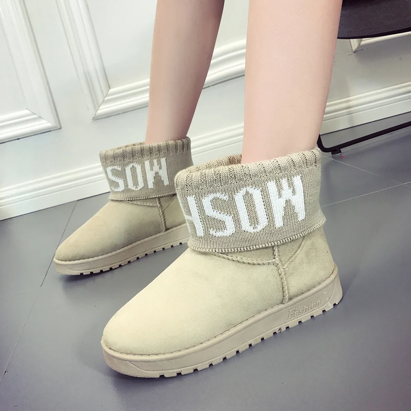 

FEVRAL Classic Woman Winter Boots Suede Ankle Snow Boots Female Keep Warm Fur Plush Insole High Quality Botas Mujer Slip-On