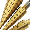 3pcs 3-12mm 4-12mm 4-20mm Titanium Step Drill Bits HSS 4241 Power Drills Tools ► Photo 3/6