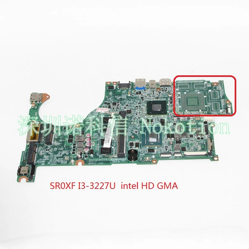 NOKOTION DA0ZQKMB8E0 NBMA311007 NB. MA311.007 для acer Aspire V5-572 V5-472 Материнская плата ноутбука SR0XF I3-3227U intel HD GMA работает