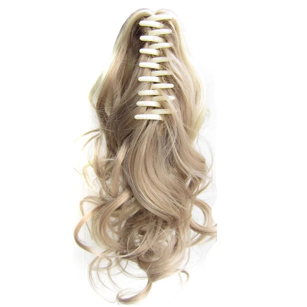 Delice Women's Curly Claw Short Ponytail Black Brown Synthetic Wave Hair Little Ponytails 90g/piece Delice Women's Curly Claw Short Ponytail Black Brown Synthetic Wave Hair Little Ponytails 90g/piece