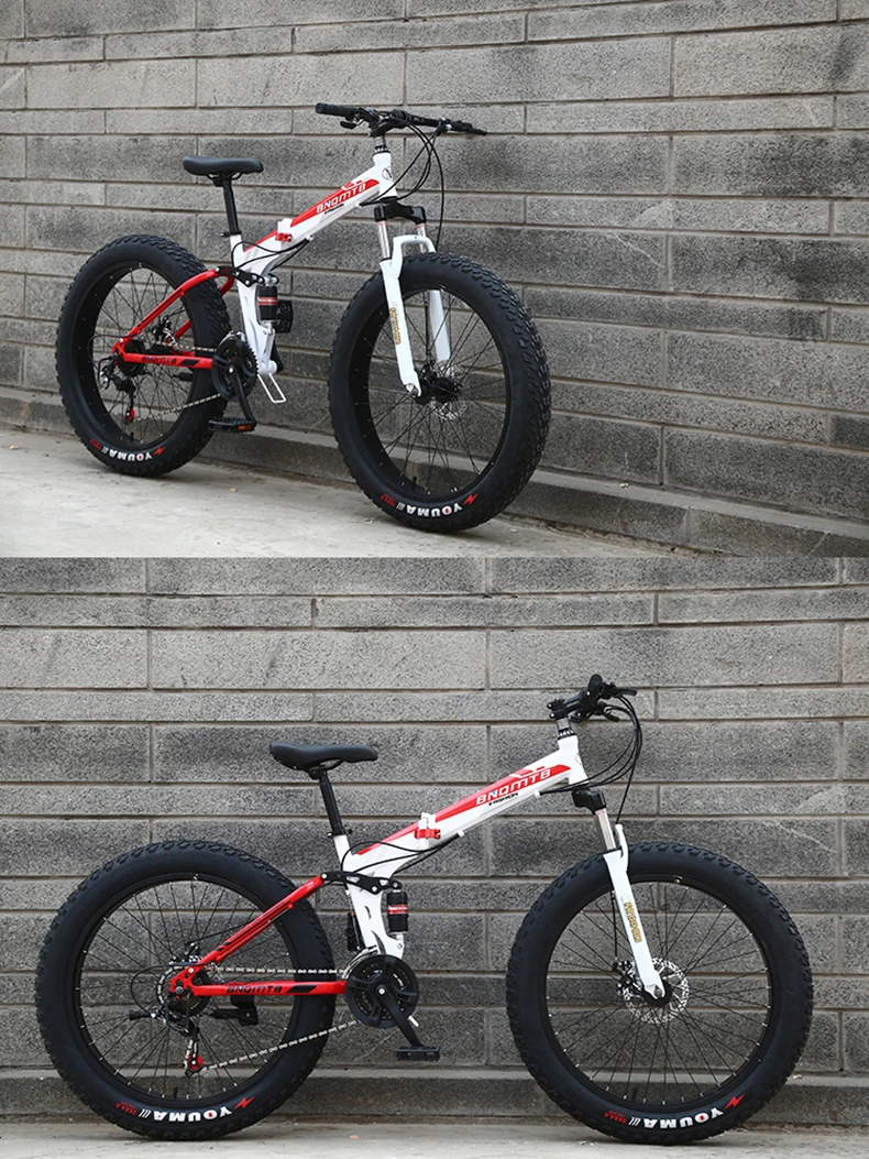 Excellent top quality 7/21/24/27 Speed 26x4.0" Fat bike Mountain Bike Snow Bicycle Shock Suspension Fork bicicleta free shipping 41