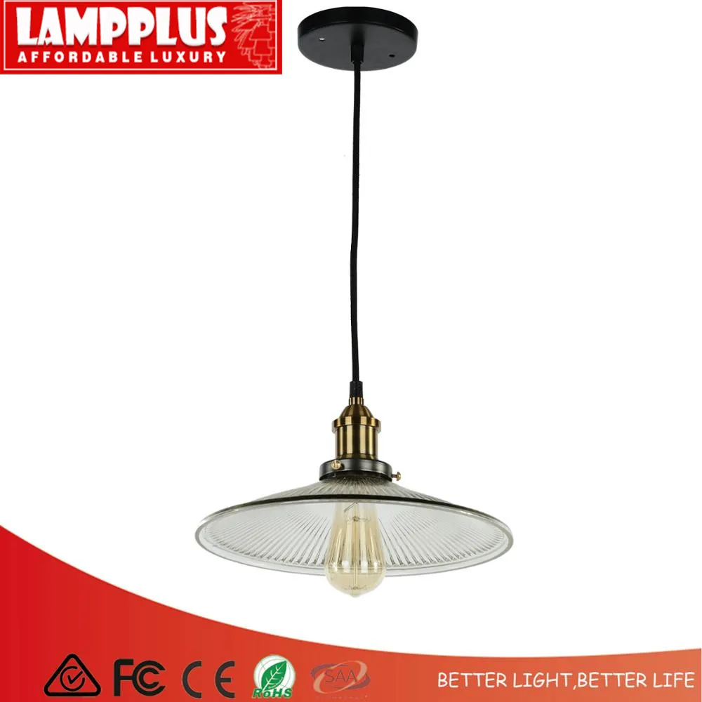 

Lampplus Nordic Vintage Loft Brass socket Ribbon Clear glass lampshade Pendant light Droplight Ceiling lamp