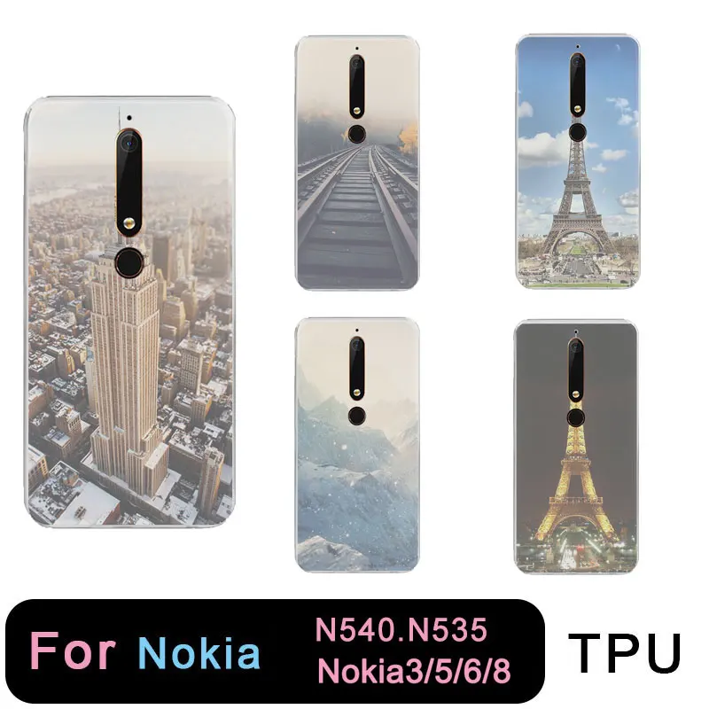 ТПУ прозрачный градиентный телефонный чехол для nokia3 nokia5 nokia6 nokia8 N540 N535 Забавный