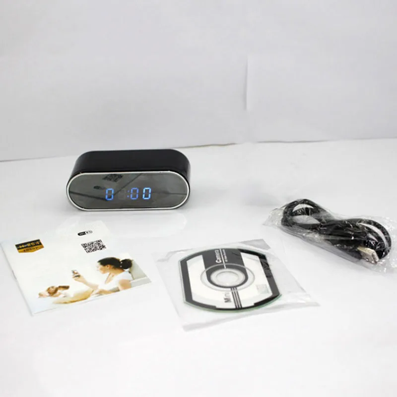 1080 P H.264 настольные часы Камера сигнализации мини ИК Ночное видение Wi Fi IP Mini DV DVR