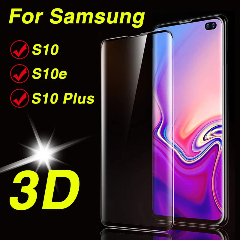 

3D For Samsung Galaxy S10 Lite Plus Glass Full Cover samsun galax s 10 10s s10+ temperd glas screen protector protective film