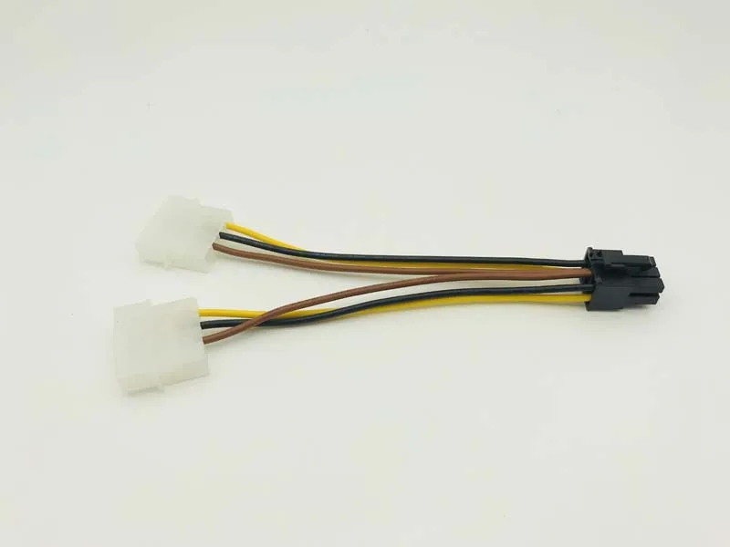 5PCS PCI-E 6Pin Female to Molex 4pin x2 Splitter SATA Power Cable Power PCI Express Extension Cables 15CM for BTC Miner Mining