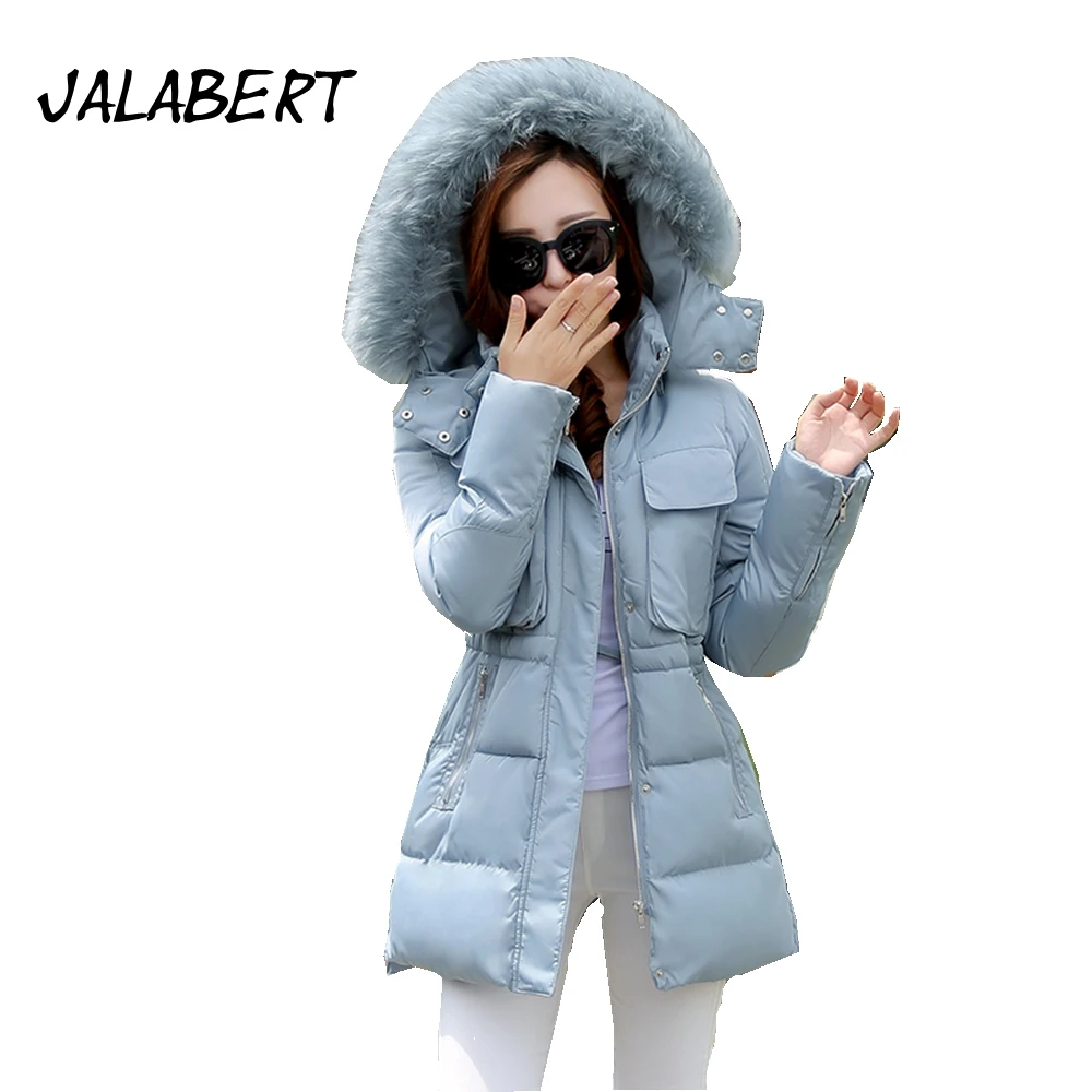 

JALABERT 2017 new Woman 's autumn and winter Hooded clothing coat thickening feather cotton coats the long cotton suits