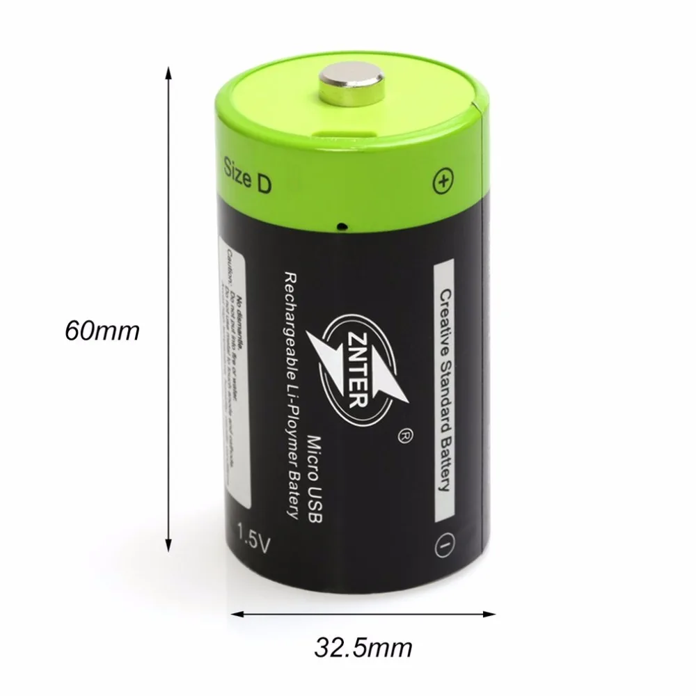 Аккумулятор ZNTER 1 5 в 4000 мА · ч Micro USB аккумуляторные батареи D Lipo LR20 аккумулятор для