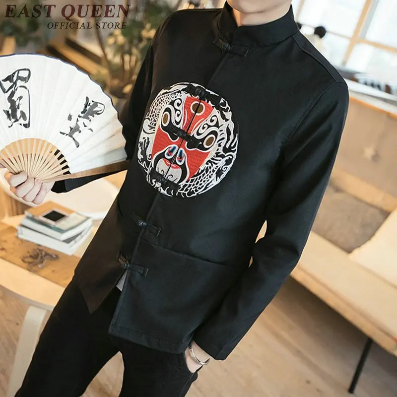 Traditional Chinese Clothing for men tang suit costume Embroidered dragon bomber jacket mandarin collar cheongsam KK569 W