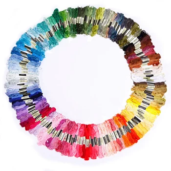 

50-300 Colors Egyptian Cotton Threads Cross Stitch Floss Cotton 8 Meters Embroidery Thread Floss Sewing Skeins Craft Knitting