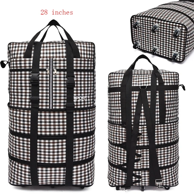 Large-capacity Portable Travel Bag Rolling Luggage Can Expand Aviation Checked Bag Mobile Rolling Backpack Oxford Cloth Bag H-3