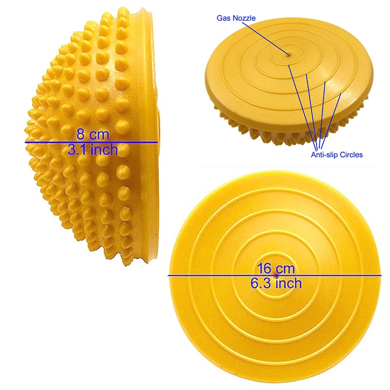 16cm йога мяч надувные ПВХ точечный массаж половина мяч для фитнеса фитнес, Пилатес точки упражнения фитбол массаж ступеньками