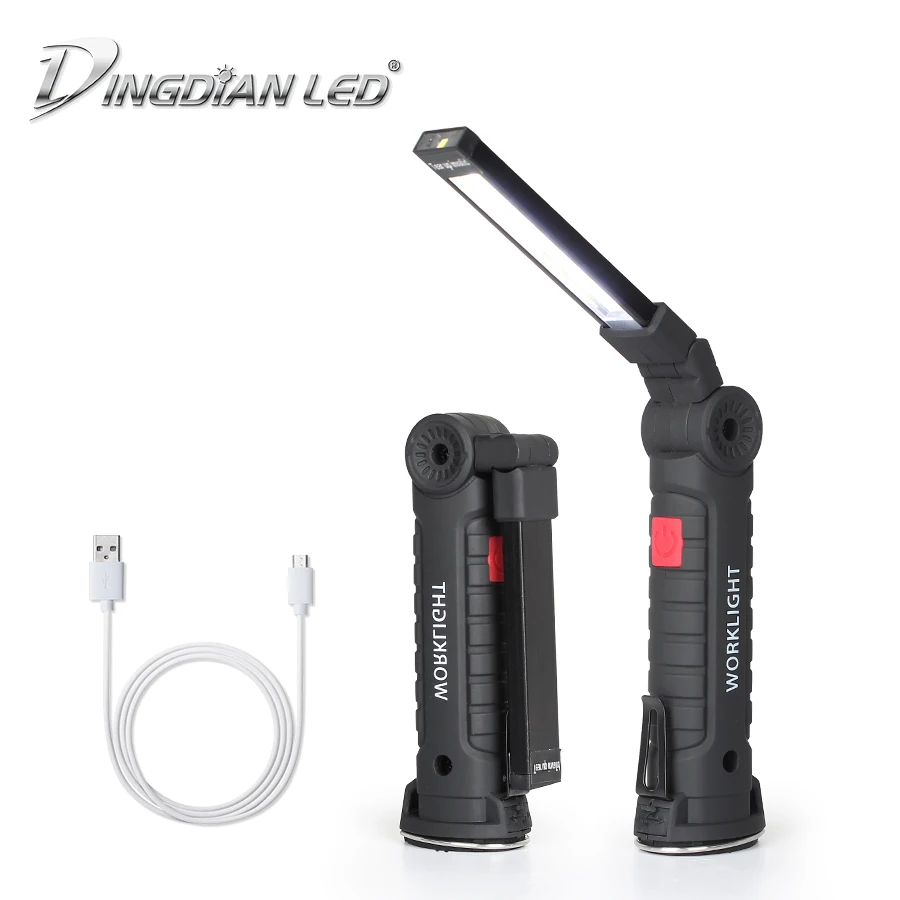 

Portable USB Rechargeable 5 Mode COB Flashlight LED Working Light Magnetic COB Torch Lanterna Hanging Hook Lamp Outdoor Camping