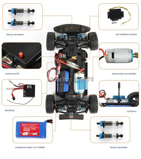 Wltoys A949 Rc автомобиль 1/18 2.4Gh 4WD ралли автомобиль