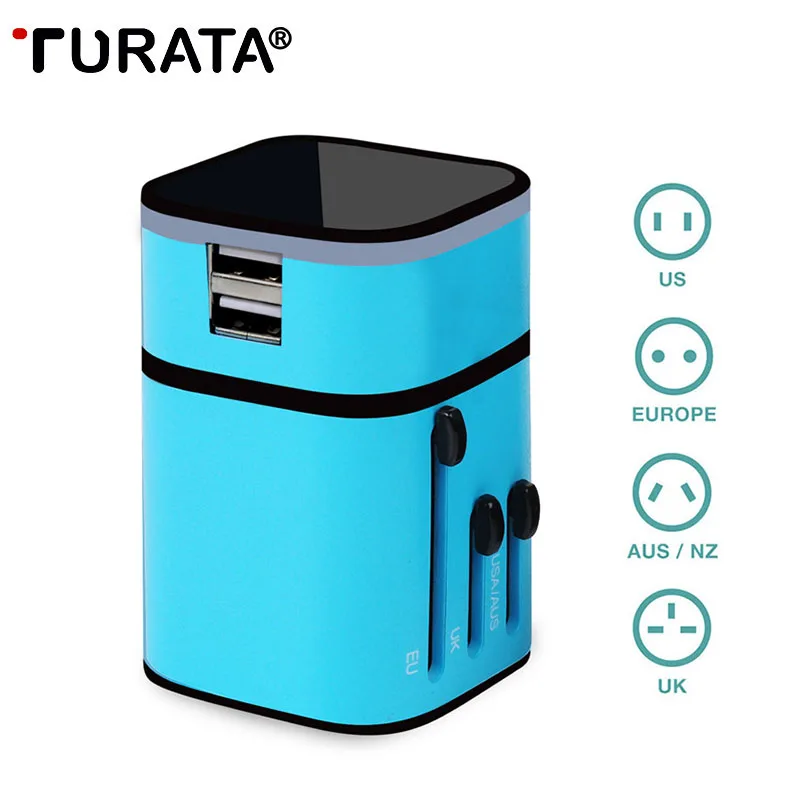 Turata Universal Travel Зарядное устройство 2-Порты и разъёмы Быстрая зарядка все в одном USB