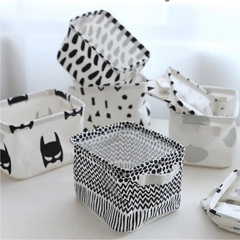  New Cartoon Makeup Cosmetic Storage Box Zakka Storage Bag Organiser Foldable Container Storage Bask