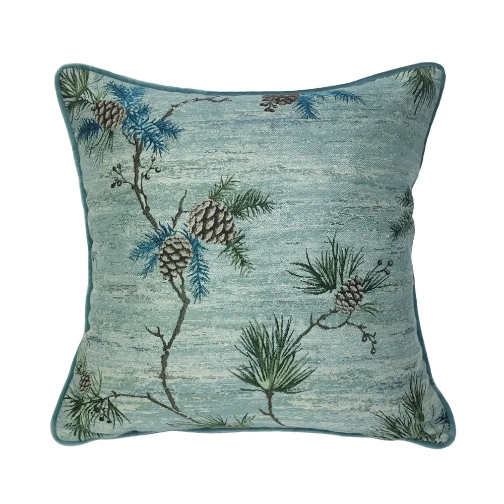 

Free Shipping Vintage Natural Plant Pine Cone Tree Woven Pipping Cushion Cover Home Decorative Throw Pillow Case 45x45cm 1pc/lot