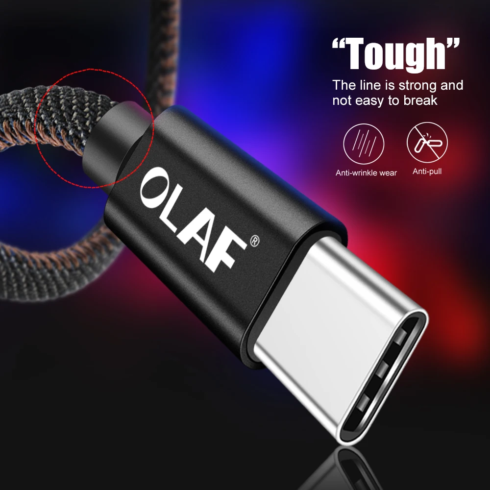 OLAF USB C кабель для Xiaomi Mi 8 usb type C кабель для быстрой зарядки кабель для передачи данных для samsung Galaxy S9 Note 9 kingd переключатель USB зарядное устройство