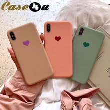 Высококачественные мягкие силиконовые резиновые чехлы для телефонов для iPhone XS MAX XR X 10 8 7 6s Plus, чехлы с логотипом Love Heart для 8Plus 7Plus funda