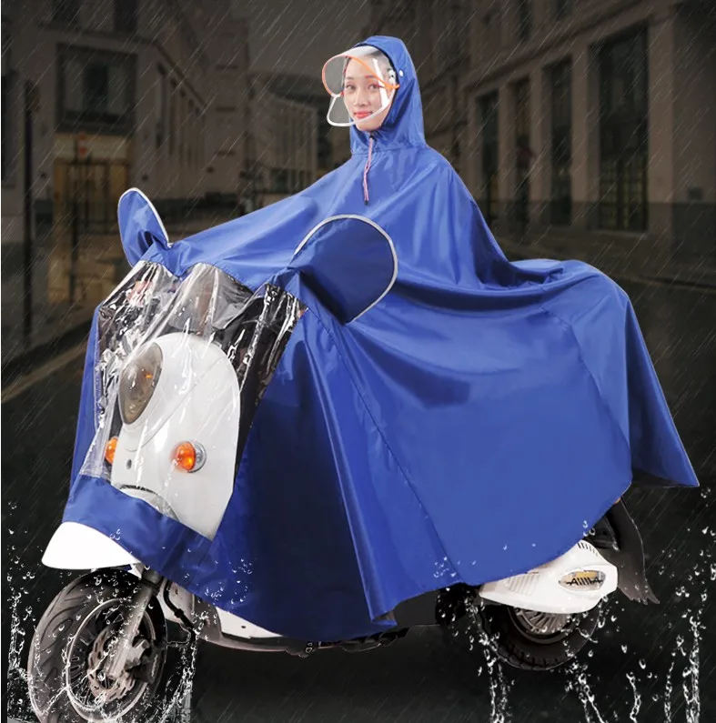 Electric bicycle raincoat single adult riding men women battery car
