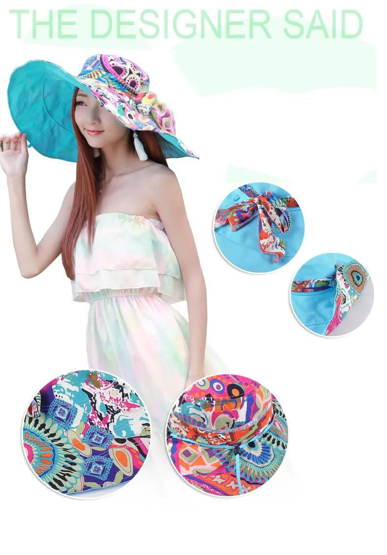 [SUOGRY] модный дизайн цветок складная шляпа от солнца с полями летние шляпы для женщин УФ Защита