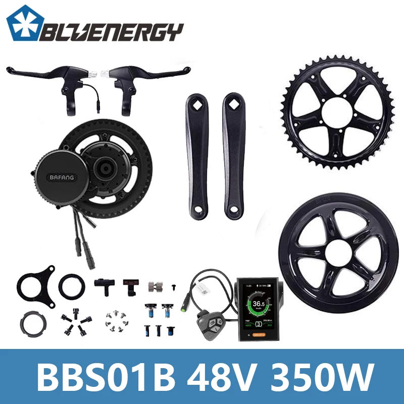 

8fun Bafang BBS01 BBS01B Lastest Model 48V 350W Ebike Electric Bicycle Motor Mid Drive Electric Bike Conversion Kit DPC18 750C