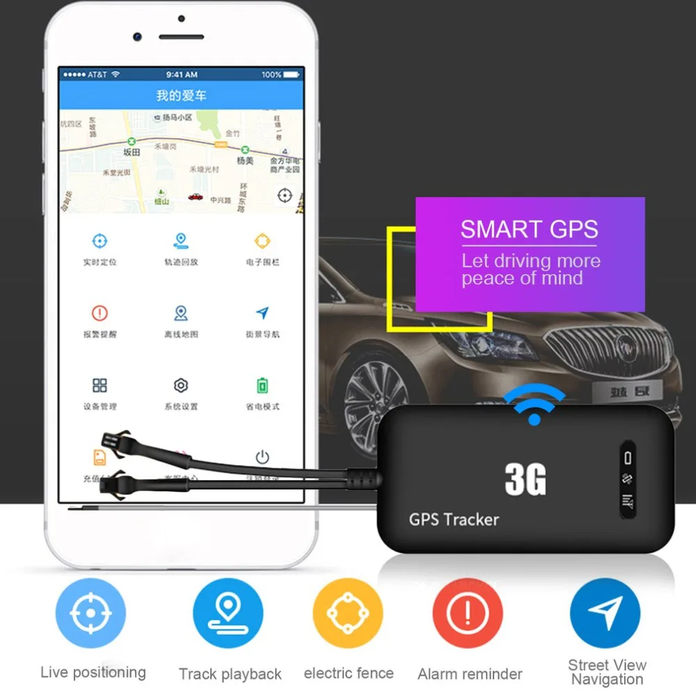 

Mini Size Car Styling GPS Tracker Wifi 3G WCDMA Practical Anti-Theft High Precision Real Time GPS Tracking Locator Device Black