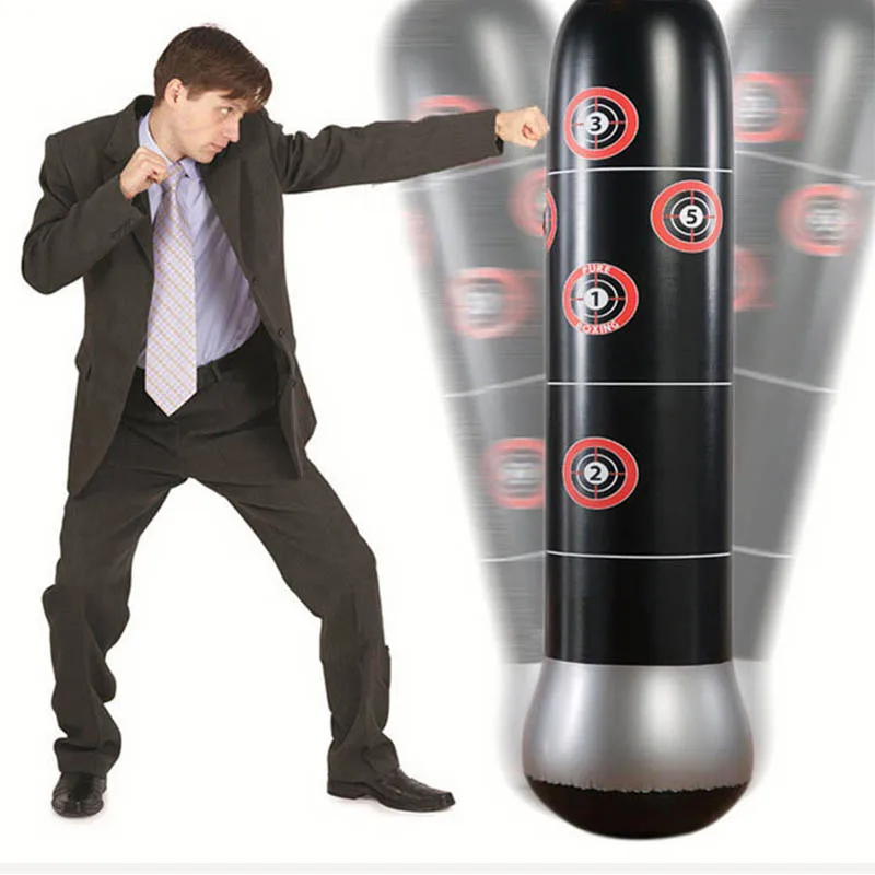 Inflatable Punching Bags Stand Sandbag Fitness Freestanding Boxing Target Bag Children and Adults Pressure Relief Body Building (6)