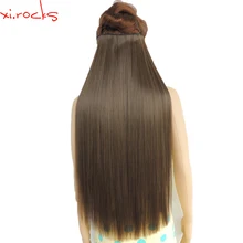 Wjz12070/8A 5 шт./лот Xi. rocks Синтетический зажим для наращивания волос длина Прямые Волосы Зажимы матовый ржавчины коричневый цвет парики