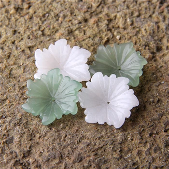 

2pcs Fashion Handmade 25MM Natural white Aventurine Quart Stone Jewelry spacer Beads Carved Flower Shaped Stone Pendants