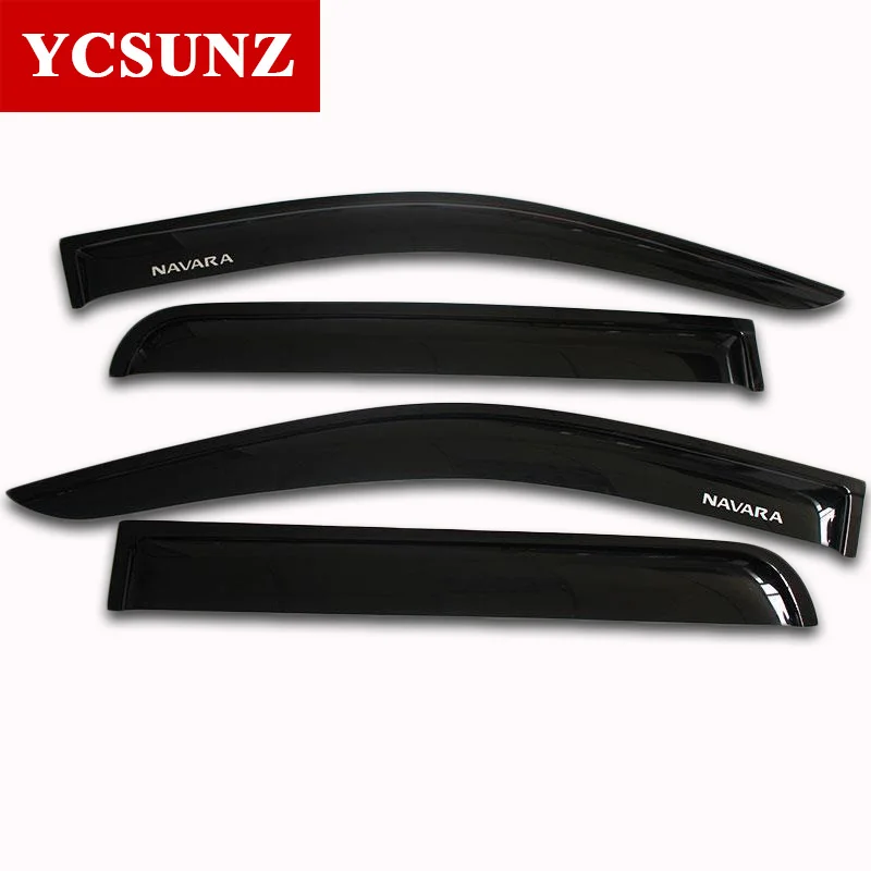 2014 2017 Car Wind Deflector For Nissan Navara Frontier D23 Black Window Deflector Guard For Nissan