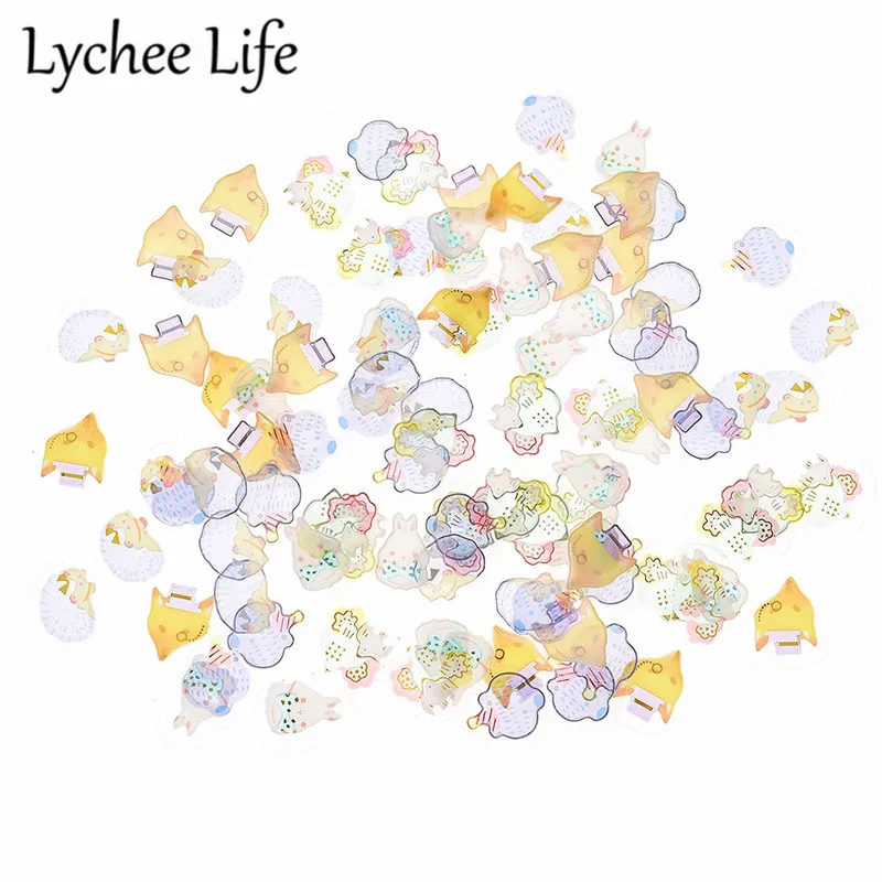 Lychee 100 шт прозрачные наклейки для фруктов еды Мультяшные в форме милых животных