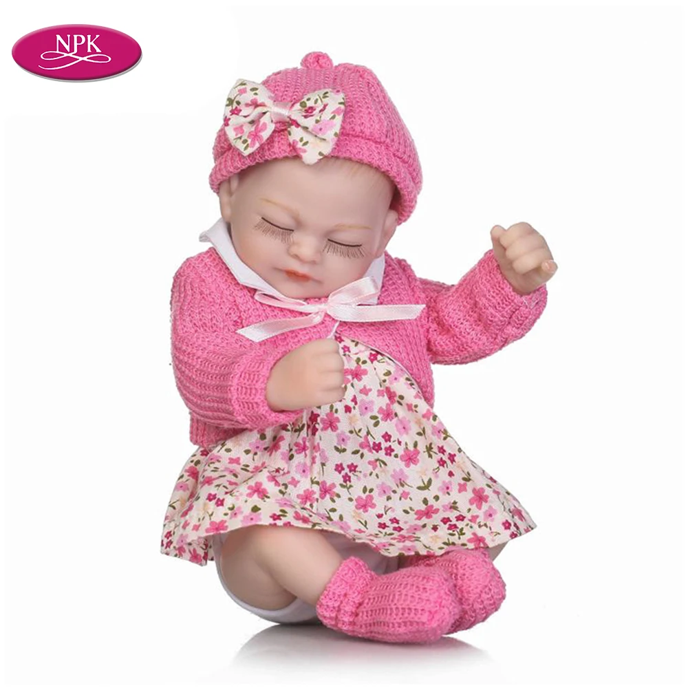 

NPK Lifelike Girl Newborn Baby Reborn Doll Toys Full Silicone Vinyl Mini Sleeping Girls Doll Babies Reborn Brinquedos Menina