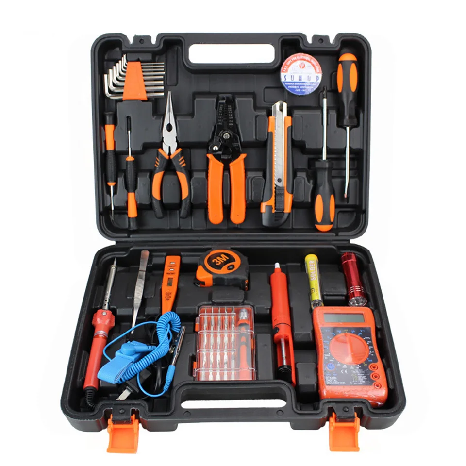 

47PCS Household Combination Professional Electrical Repair Tools Set Hand Tool Toolbox Knive Hammer Screwdriver Pliers Tool Kits