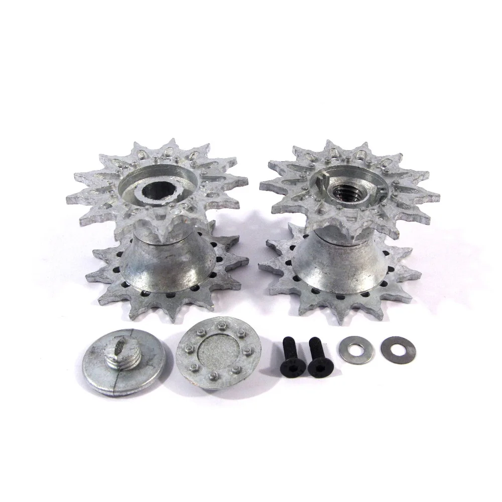 

Mato metal upgraded sprockets/driving wheels parts with metal covers for 1:16 1/16 Henglong RC 3898-1 M4A3 Sherman tank