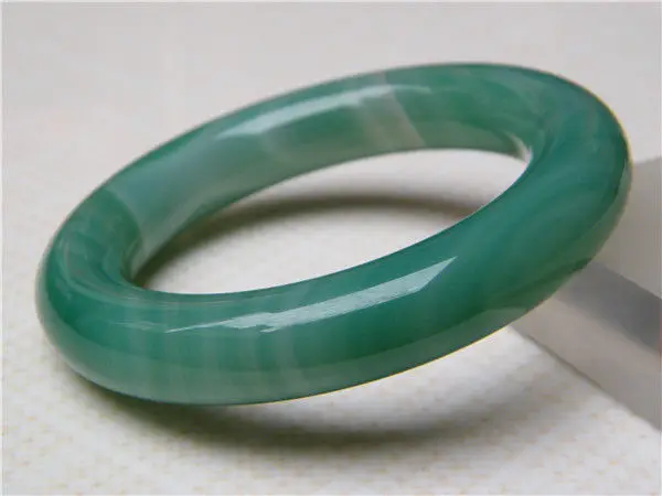 

FREE SHIPPING>>>@@ NEW RARE 100% NATURAL LCE OF GREEN CHALCEDONY AGATE JADE BRACELET 57.7MM NEW