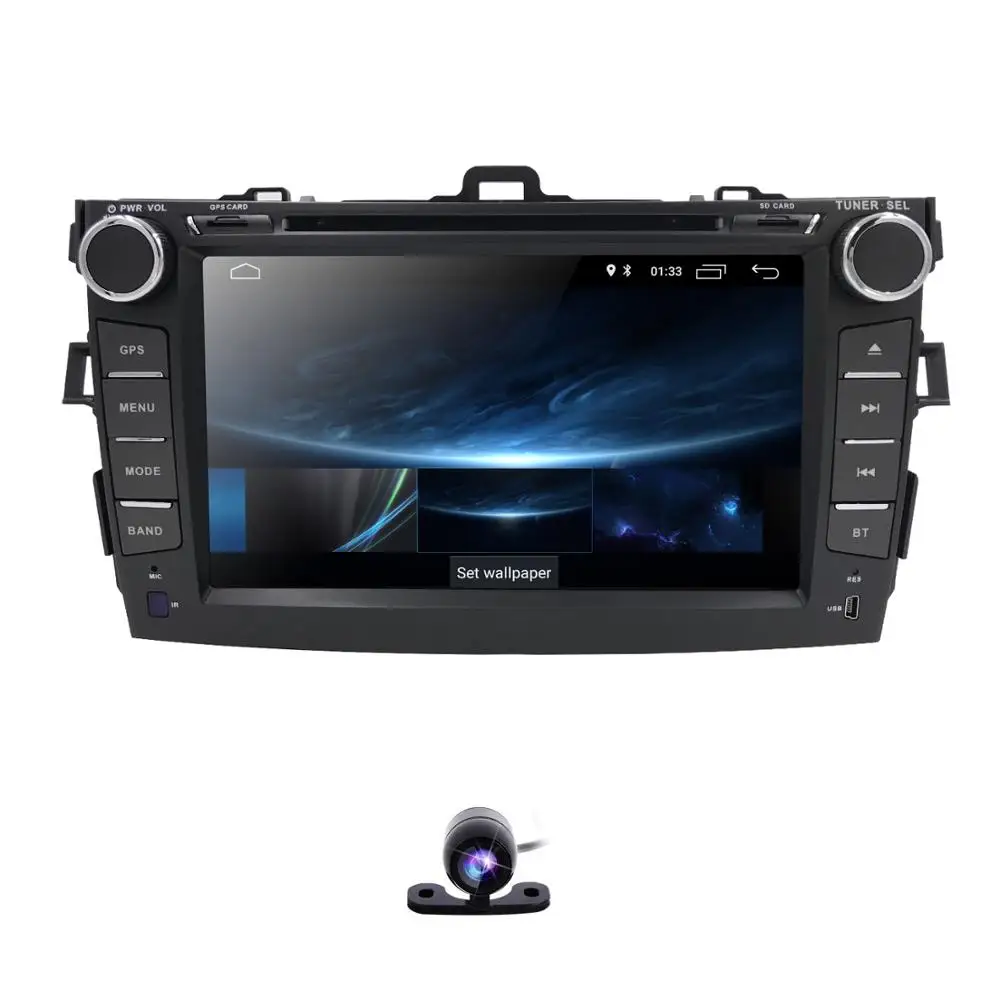 Sale Touch screen android 9.0 7" Car DVD Player For Toyota corolla 2007-2011 in-dash car radio with BT USB SD GPS DVR DAB Rear camera 3