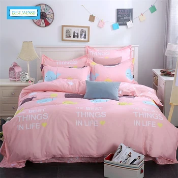 

BEST.WENSD Family Bed Linens 100%Cotton High Quality The Underwater World Cartoon Style Bedding Set For 1or2 Person Duvet Cover