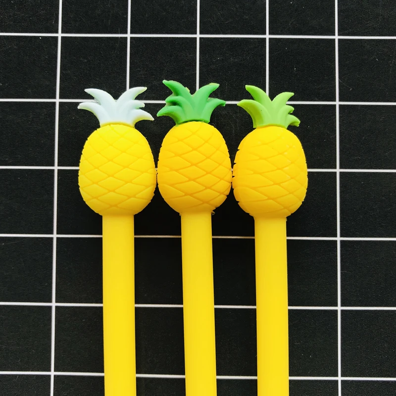 10 шт./лот милые фрукты ананас гелевая ручка роллербол ручка для школы офиса поставка студенческие канцелярские 0,35 мм черные чернила