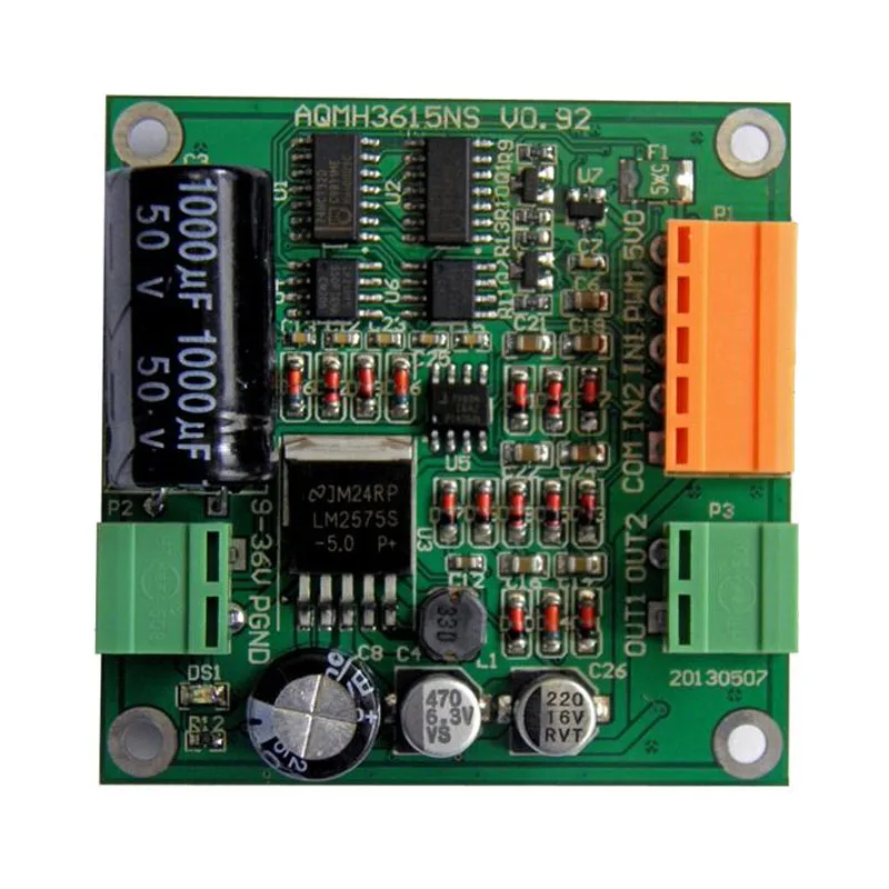 12/24 / 36V 15A High Power DC Motor Driver Board / Module Positive and ...