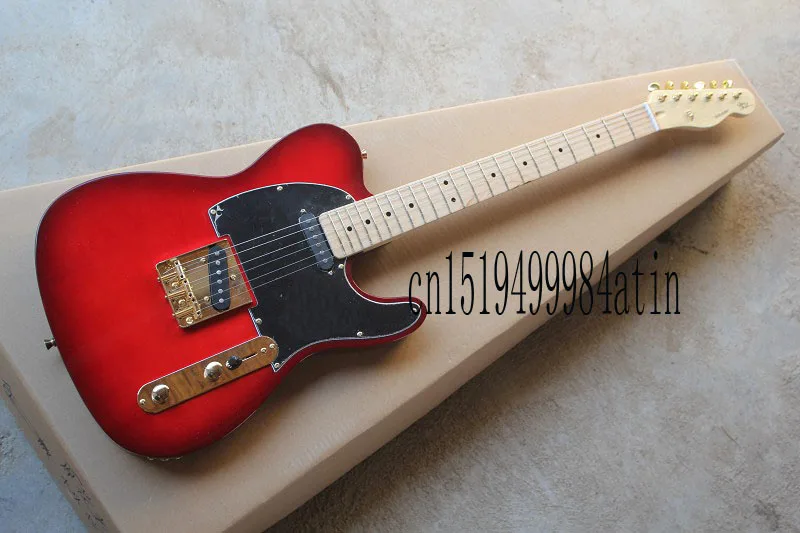 

Free shipping new telecaster models TELE electric guitar burgundy gold accessories guitar