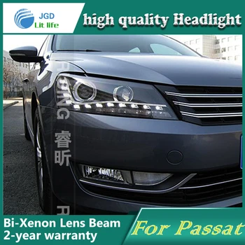 

high quality Car Styling Head Lamp case for VW Passat 2011 LED Headlight DRL Daytime Running Light Bi-Xenon HID Accessories