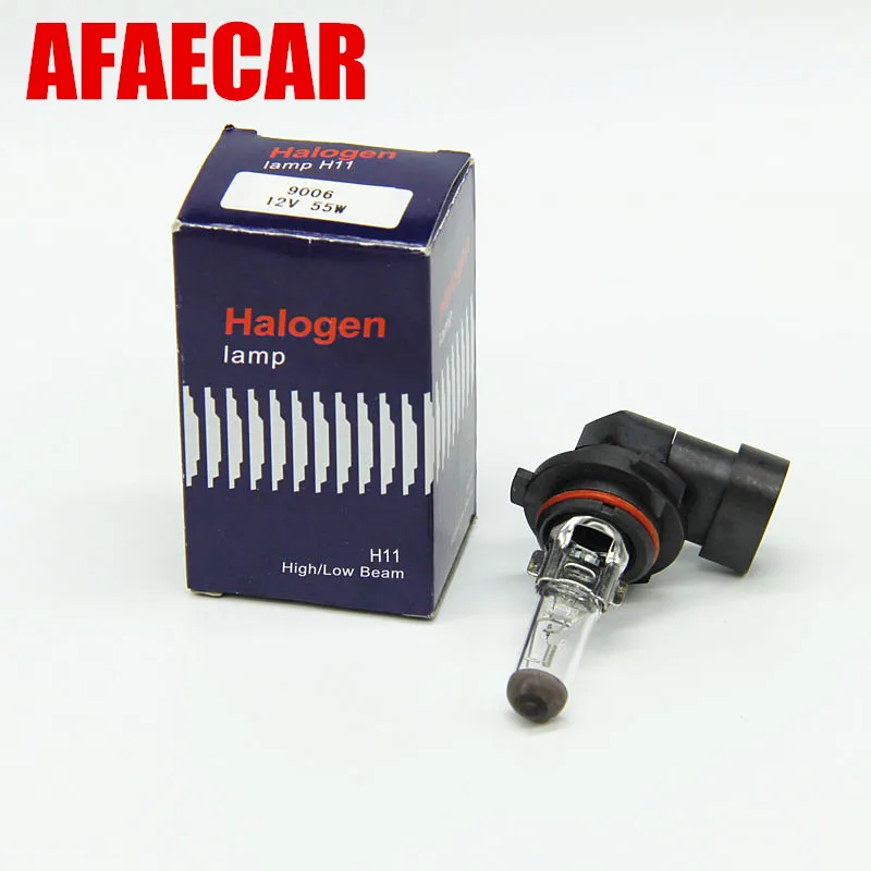 AFAECAR 10 шт. 9005 9006 hb3 hb4 h1 h3 h7 h11 Автомобильная галогенная противотуманная фара 55 Вт 4300k