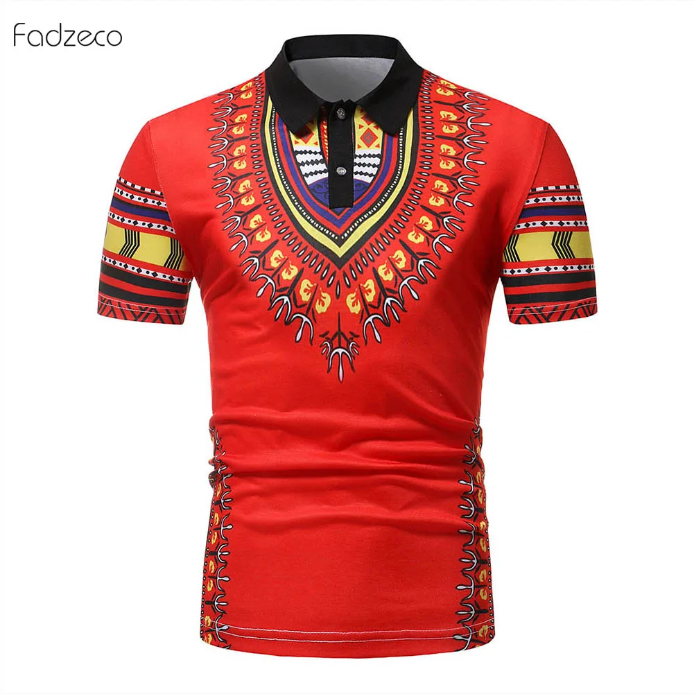 Fadzeco африканская мужская одежда 2019 новый дизайн Дашики Этнический узор футболка